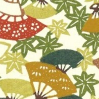 Katazome Paper A4 KA252 Colour Fans on White