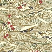 Katazome Paper A4 KA282 Olive Line Designs on Cream