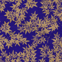 Chiyogami Paper A4 CH0276 Gold Maple Leaves on Purple