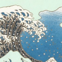 Chiyogami Paper A4 CH3372 The Great Wave Blue Hokusai