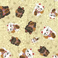 Yusen Chiyogami Paper A4 CH4533 Lucky Cats
