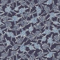 Yusen Chiyogami Paper A4 CH5307 Blue Tone Origami Cranes on Indigo Blue Paper