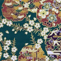 Chiyogami Paper A4 CH683 White Daisies on Teal