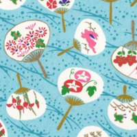 Chiyogami Paper A4 CH7547 Round Fans on Blue Sky