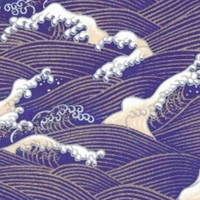 Chiyogami Paper A4 CH7535 Gold Navy Waves