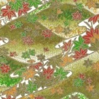 Chiyogami Paper A4 CH9039 Multicolour Maples on Green