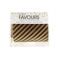 Paper Ribbon Roll 6cmx10m Black Diagonal