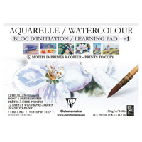 Clairefontaine Watercolour Learning Pad Set A4 Flowers 