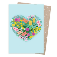 Earth Greetings Card Heart of Flowers