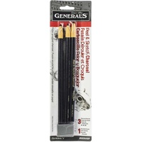 Generals Peel & Sketch Charcoal Pencils Set 3