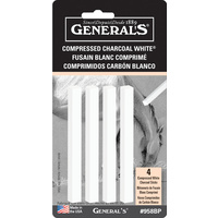 Generals #958BP Compressed Charcoal Stick Set 4 White