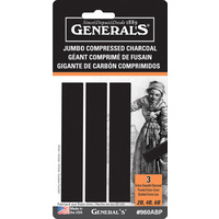 Generals #960ABP Jumbo Stick Charcoal Set 3 Medium 
