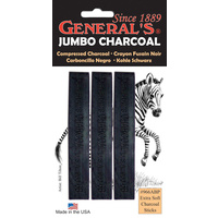 Generals #966ABP Jumbo Compressed Charcoal Set 3 Extra Soft