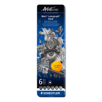 Staedtler Mars Lumograph Black Pencil Tin 6 Assorted