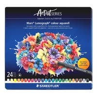 Staedtler Mars Lumograph Colour Aquarelle Pencil Tin Set 24
