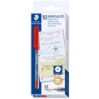 Staedtler Stick Ballpoint Pen Red Box 10