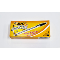 Bic Cristal Ball Pens Black Medium Box 12