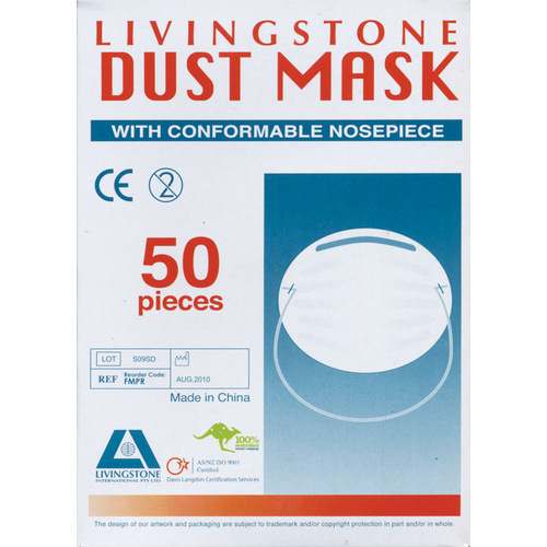 Dust Masks Pkt of 50 Livingstone