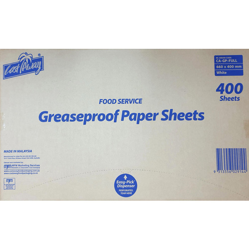 Greaseproof Paper 410x660mm Pack 400